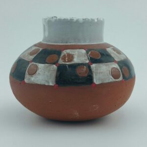 Checkered Clay Pot By Bill Ball
