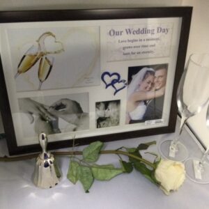 Wedding Frame, Bell & Champagne Glass Gift Set