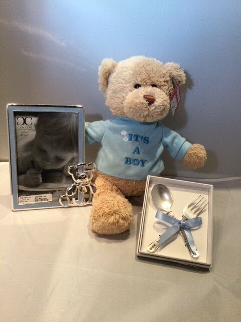 Baby Boy Bear, Spoon & Frame Gift Set