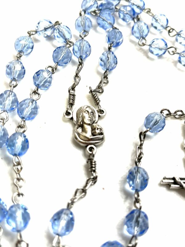 Light blue glass rosary