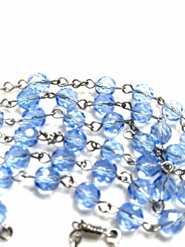 Light blue glass rosary