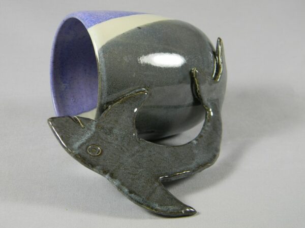 Hand Crafted Mug with Shark Handle