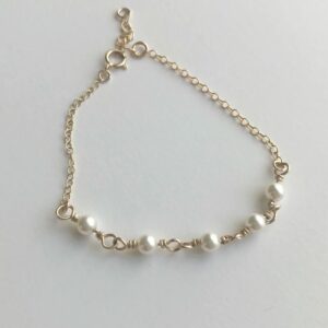 Wire Wrapped Pearl Bracelet