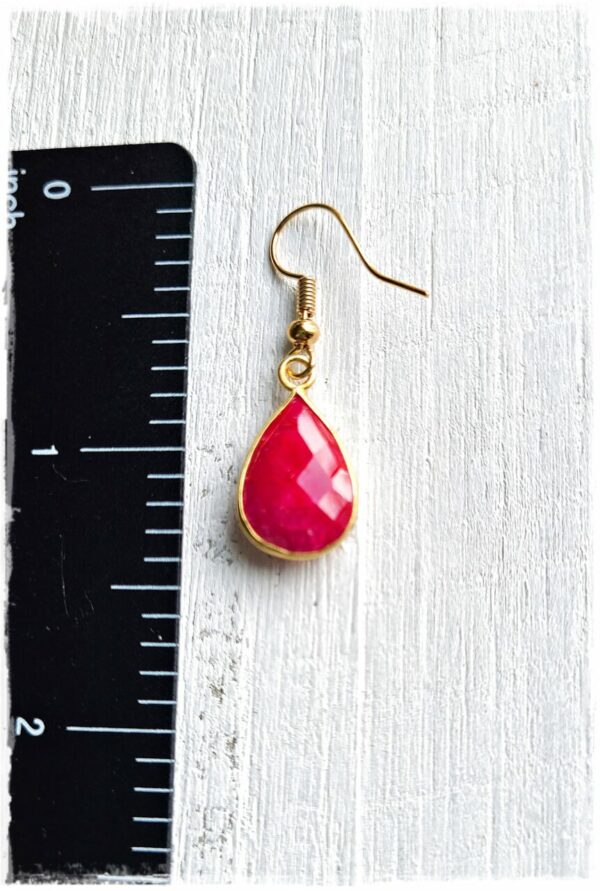 Ruby Teardrop Earrings with Gold Vermeil