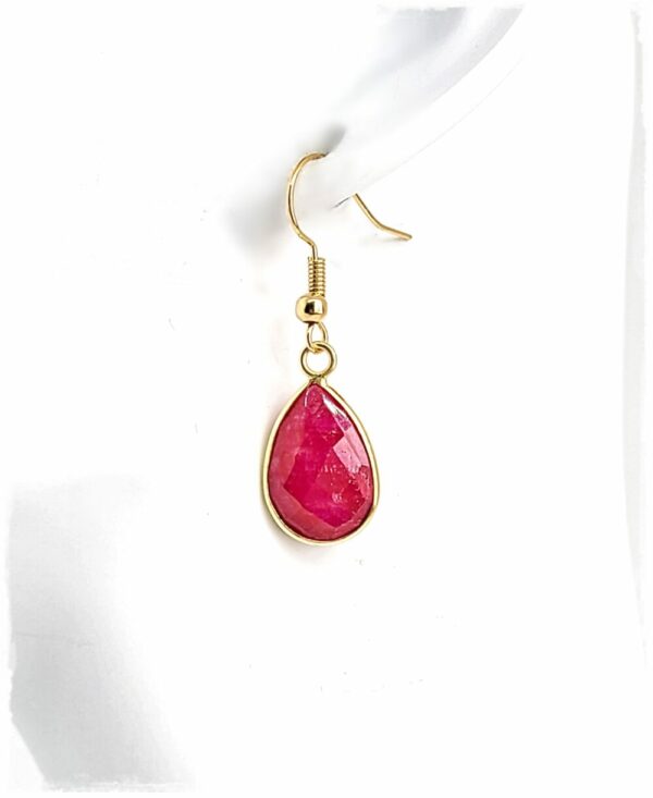 Ruby Teardrop Earrings with Gold Vermeil