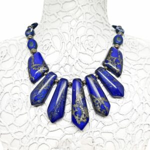 Lapis Lazuli and Golden Pyrite Statement Necklace