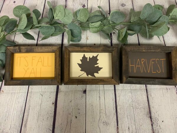 Reversible – Fall/Halloween Mini Set of 3 | Rae Dunn Inspired Signs | Farmhouse Set