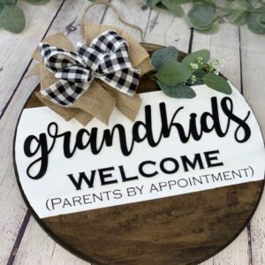 Grandkids Welcome Front Door Sign