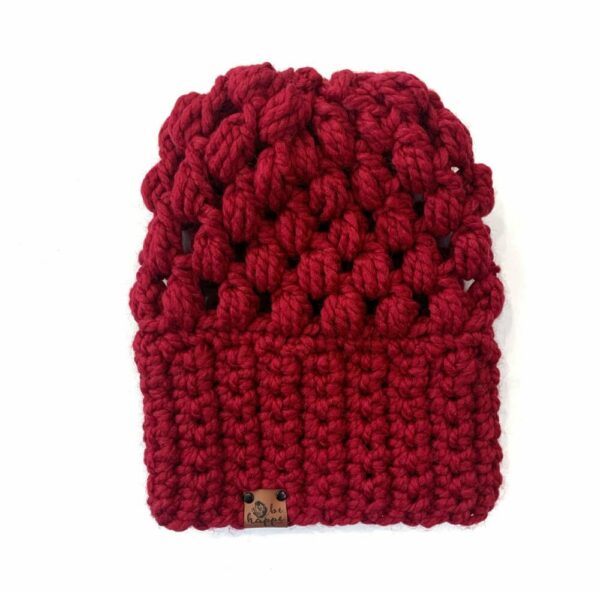 Puff Stitch Slouch Hat | Cranberry