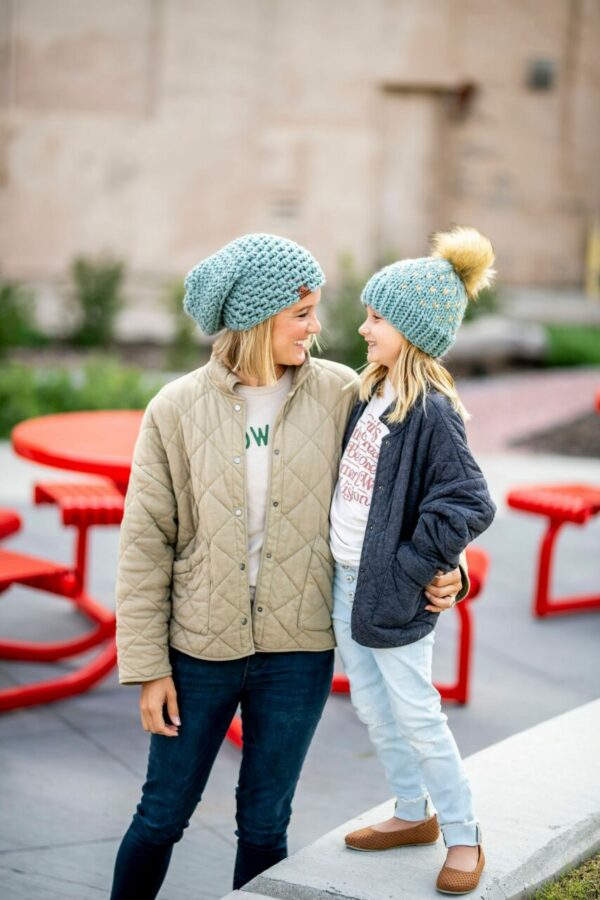 Mommy & Me Simple Slouch + Happe Hearts Hat | Succulent