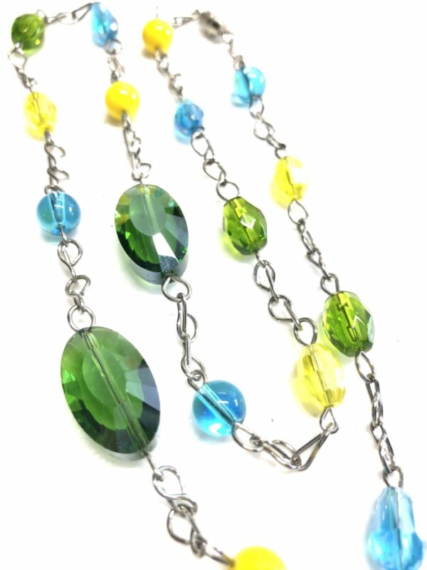 Handmade turquoise, green & yellow women’s necklace