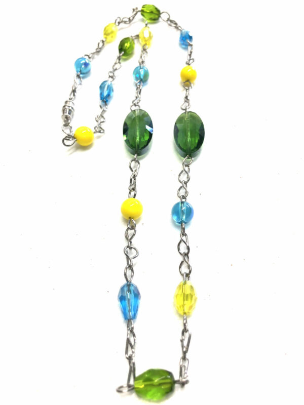 Handmade turquoise, green & yellow women’s necklace