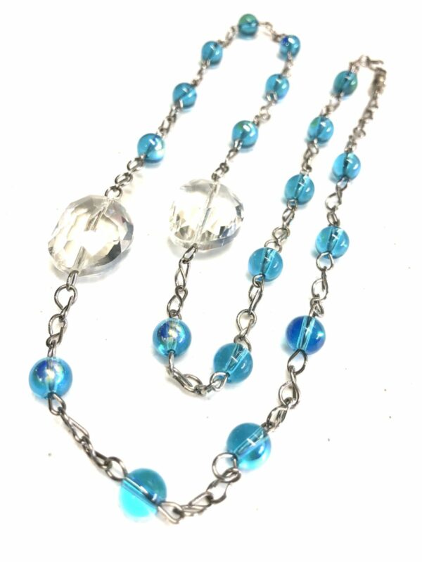 Handmade turquoise & crystal women’s necklace with case