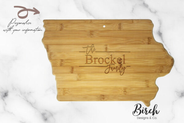 Iowa Personalized Cutting Board