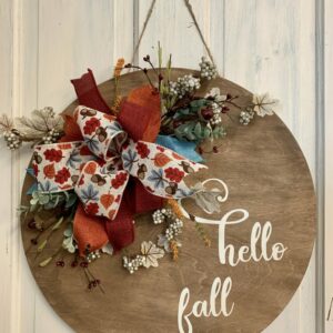 Hello Fall Embellished Bow Door Hanger