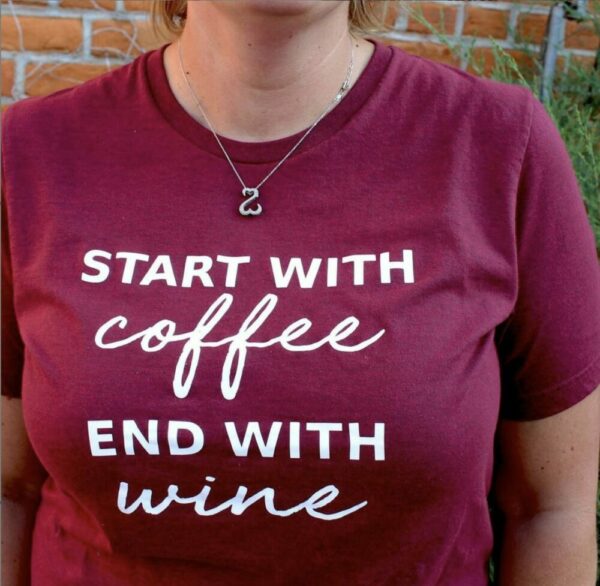 Start With Coffee End With Wine Tee