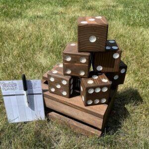 Hand Made Yard Dice and Crate