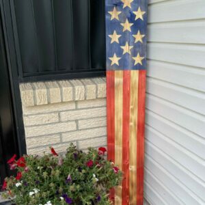 Torched American Flag Porch Sign