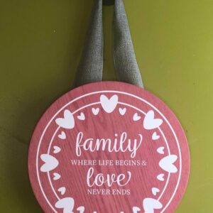 Pink Family Love Door Hanger