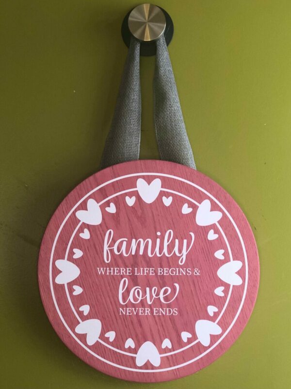 Pink Family Love Door Hanger