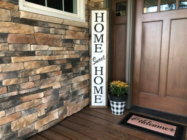 Hello Fall Stained Leaves Porch Sign