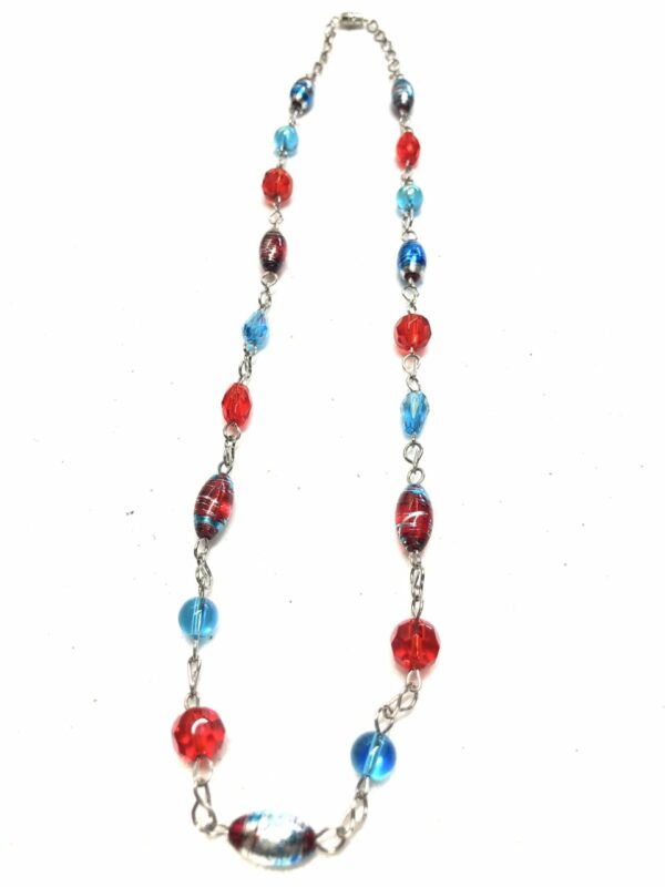 Handmade red & turquoise women’s necklace