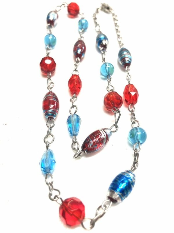 Handmade red & turquoise women’s necklace