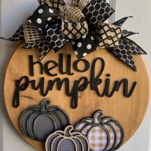 Hello Pumpkin Rustic Entryway Sign