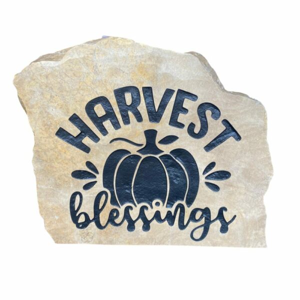 Harvest Blessings Engraved Stone