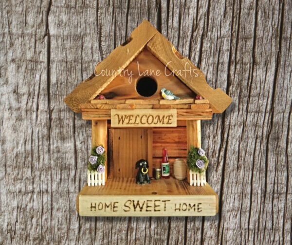 Home Sweet Home Log Cabin Style Birdhouse