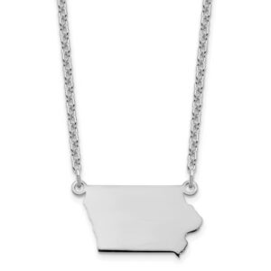 State of Iowa Sterling silver necklace with 18 inch chain