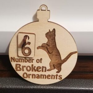 Naughty Kitty wooden ornament