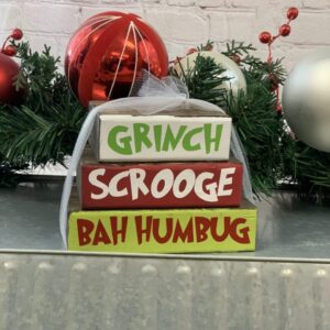 Grinch Stacker Blocks | Christmas Decor | Grinch Decor | Schrooge Decor | Bah Humbug Decor