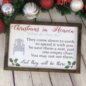 Christmas in Heaven Framed Sign