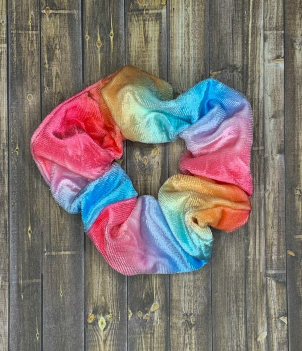 Scrunchies- Rainbow Velvet Tie-Dye