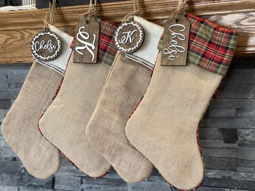 Personalized Wooden Tags, Custom Gift Tags, Wooden Tag, Stocking Name Tag,  Gift Tags, Farmhouse Stocking Tag, Basket Tags, Reusable Gift Tag