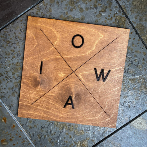 IOWA Crossroads Sign