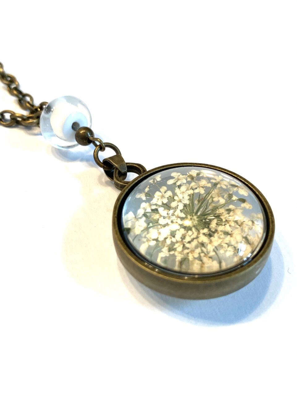 Dried Flower Locket Necklace