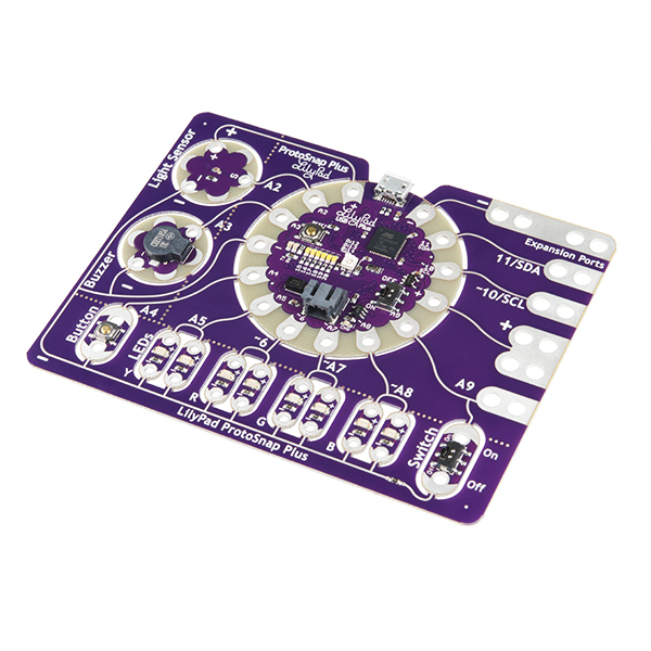 LilyPad ProtoSnap Plus – sewable electronics prototyping board