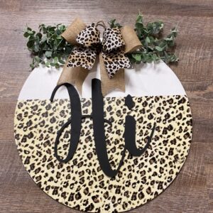 Hi Cheetah Print Door Hanger