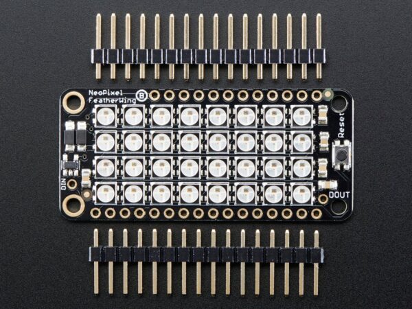 NeoPixel FeatherWing – 4×8 RGB LED Add-on For All Feather Boards