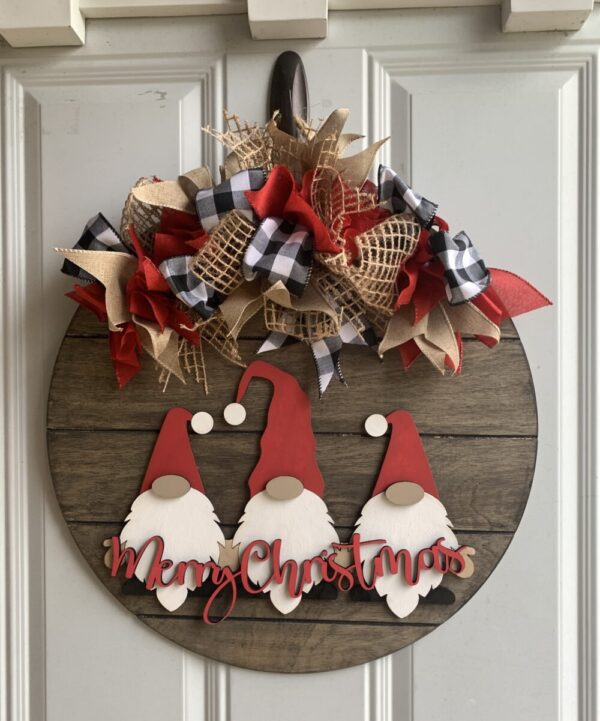 Gnomes Holding Merry Christmas Shiplap Sign
