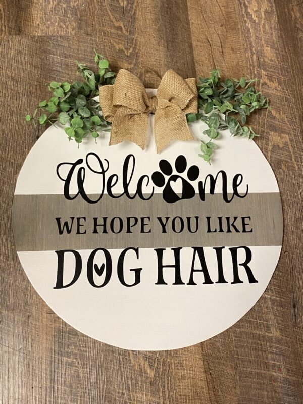 Welcome Dog Hair Door Hanger