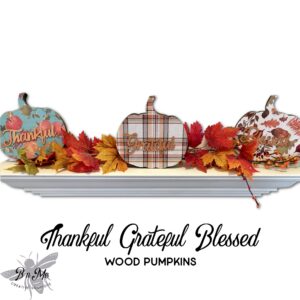 Thankful Grateful Blessed Pumpkin Fall Table Decor