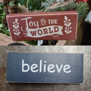 Joy or Believe Wood Signs