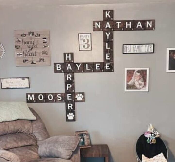 Scrabble Tiles Wall Decal Stickers Home Decor Personalized 6-Inch