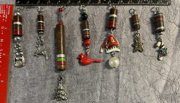 Handmade Vintage Electronic Resistor Necklace Charms – Various Holiday Styles