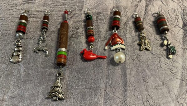 Handmade Vintage Electronic Resistor Necklace Charms – Various Holiday Styles