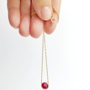 Crystal Birthstone Ball Pendant Necklace