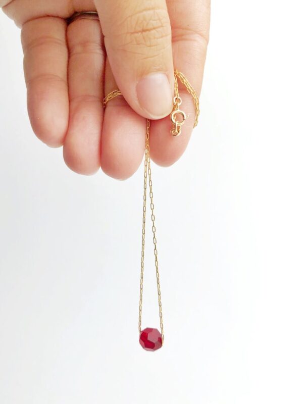 Crystal Birthstone Ball Pendant Necklace